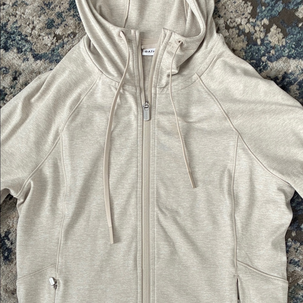 Athleta Cream Zip-Up Hoodie - Picture 4 of 6